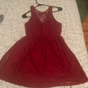 Red lace dress